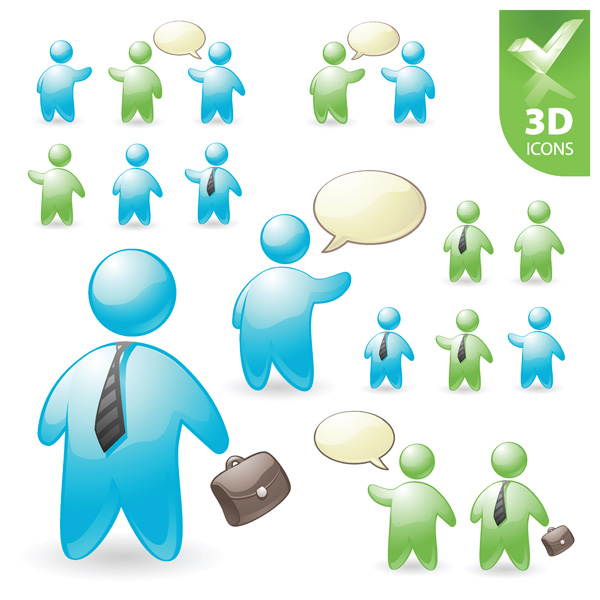 free vector User roles and pentacle 3d vector